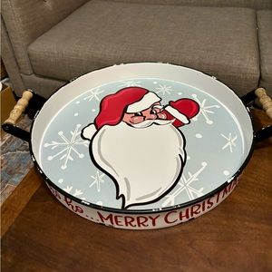 kalyn Dunks SANTA HO HO HO ENAMEL TRAY new in package